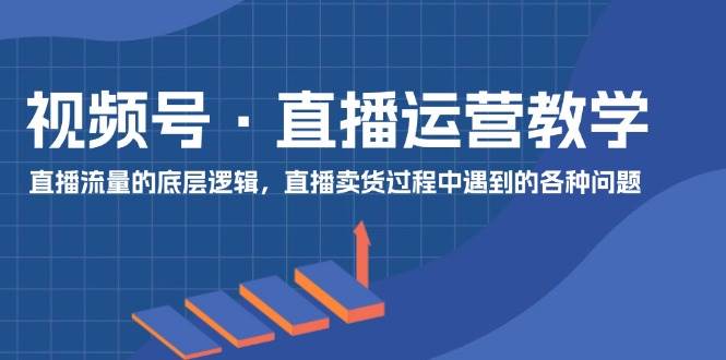 视频号 直播运营教学：直播流量的底层逻辑，直播卖货过程中遇到的各种问题-91搞钱