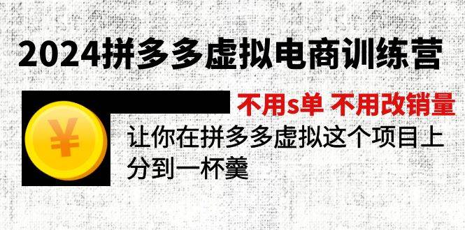 2024拼多多虚拟电商训练营 不s单 不改销量  做虚拟项目分一杯羹(更新10节)-91搞钱